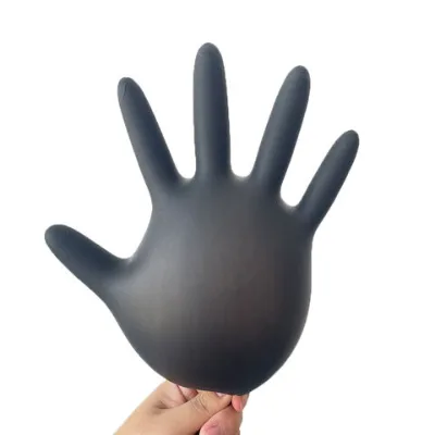 Wholesale Black Nitrile Disposable Examination Gloves Made of Plastic China Manufacturer