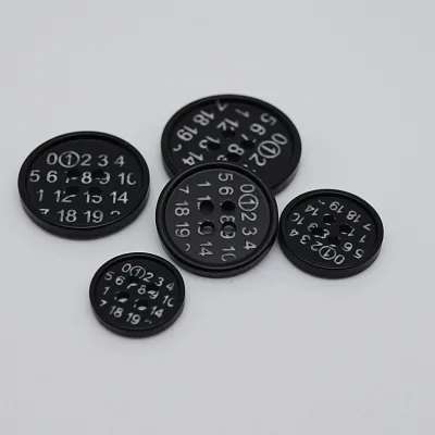 Handmade Classic Rectangle Patterns 4-Hole Flatback Black Resin Buttons Customizable Text Factory Outlet