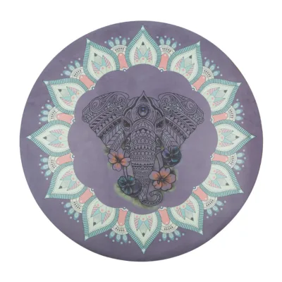 China Supply Natural Rubber Non-Slip Printing Meditation Cushion Round Suede Yoga Mat