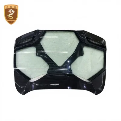 Car Accessories Capis Carbon Fiber Engine Hood Cover for Ferrari 488 Spider Transparent Glass Rear Hood Deck Lid
