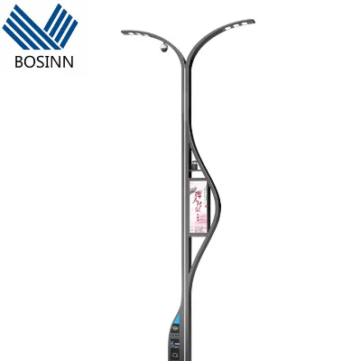 Hybrid Power Pole IoT Technology Wifi Intelligent Smart Street Light Integrated Charging Pile Traffic Camera LED Display