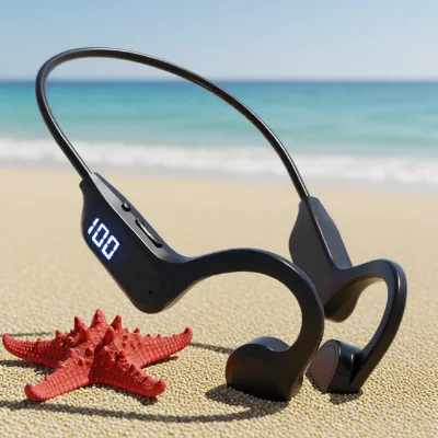 Bone Conduction Headphones Bluetooth Open Ear Headphones with Digital Display Lightweight Sport Wireless Earphones for Sports
