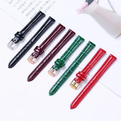 12mm 14mm 16mm 18mm Watch Strap for JULIUS Bright Leather Wristband for Lolarose for DW Watch Band Women Replace Bracelets