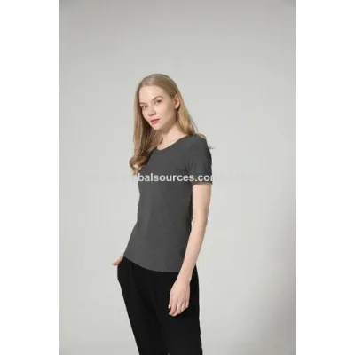 Women's Round Neck Short Sleeve Bamboo T-shirt