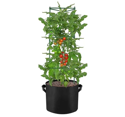 Tomato Cage with 10-Gallon Grow Bags PE Material Garden Plant Shelf Cage Plant Tower Stakes Plant Garden Trellis for Growth