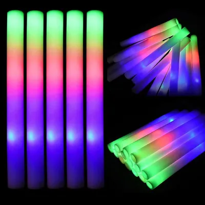 Hot Sale Multi-Color LED Light-Up Foam Sticks Flashing Glowing in Dark for Concert Parties Ramadan Favors Easter Factory Price