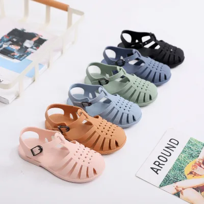 Children's Outdoor Slippers Summer Wholesale China Baby Toddler Rubber Upper Hole Shoes Boys and Girls