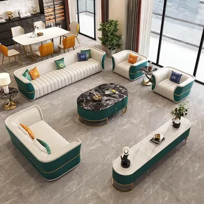 Minimalist High-End Leather Sofa for Modern Living Room and Home Office Contemporary Design Office Sofa Model