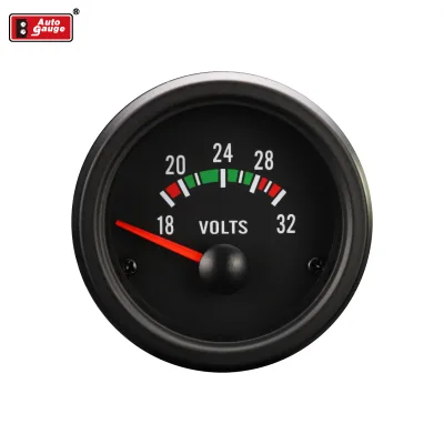 New for AGTVO-24 52mm Black Faceplate Rim IP67 Waterproof Volt Gauge 24V-32V Universal Fit