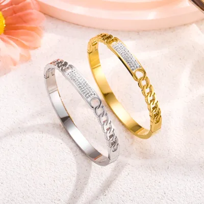 Exquisite Girl Jewelry Accessories 2025 Designer Trendy Stainless Steel Gold Pvd Plated Fashion Bracelet Bangles ALN25120754