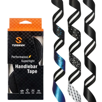 TOSEEK Soft Road Bike Bicycle Handlebar Cork EVA PU Bar Tape Cycling Damping Anti-Vibration Wrap With 2 Bar Plug