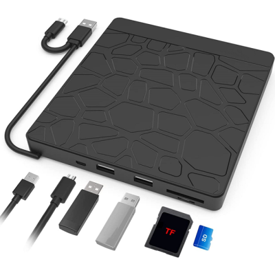 Multifunctional Portable Type-C External DVD Drive with Read and Write Udisk/SD,TF Card Dvd Reader Usb Dvd Player Optical Drives