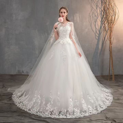 Wedding Dresses Simple Ivory Lace Appliques Princess Bridal Dress