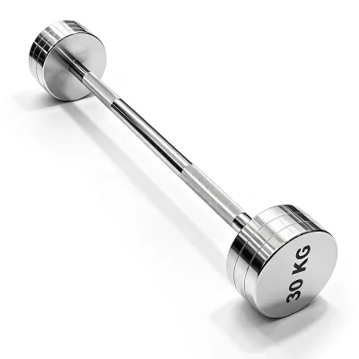 High Quality 20kg Steel Gym Equipment Power Lifting Chrome Barbell for Fitness Exercise Body Building Logo Printing