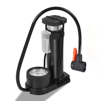 Mini Bike Pump, Portable Compact Foot Activated Bicycle Pump with Presta and Schrader Valve, Aluminum Alloy Air Pump for Balls