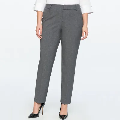 Black Office Work Trousers Womens Slacks Pencil Cut Pants Straight Carrot Fit Formal Pants