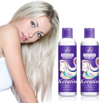Purple Shampoo 2024 Hot Selling Brass Removing Anti-Yellowing Shiny Silver Hair Shampoo