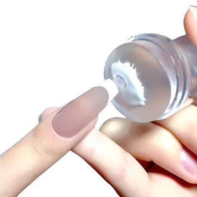 Wholesale Nail Art Stamper Tools Nail Seal Stamper Transparent Silicone Template Stamper With Cover