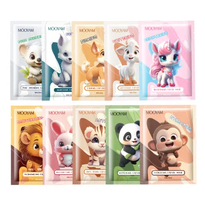 Facial Mask Processing All-in-One English Cute Cartoon Animal Facial Masks Moisturizing and Hydrating Facial Masks Wholesale
