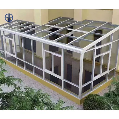Factory Price Modern Glass Sun House Photovoltaic Sun Room Outdoor Aluminium Frame Large Glass House