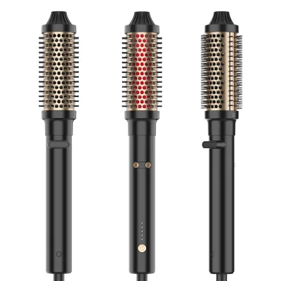 Professional Infrared Thermal Brush Comb Electric Auto Rotating Hot Air Brush One-Step Hair Dryer Straightening Brush