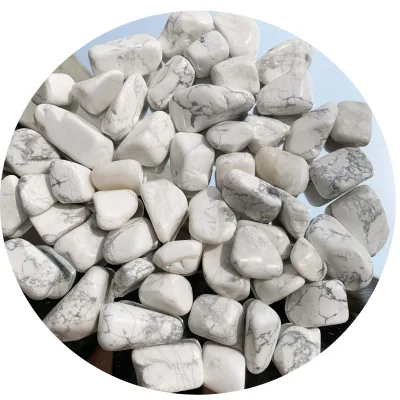 Hot Sale Bulk Natural Meditation White Howlite Tumble Rock 20-30 mm Gemstone Pebbles Round Crystal Stone for Gift Decorations
