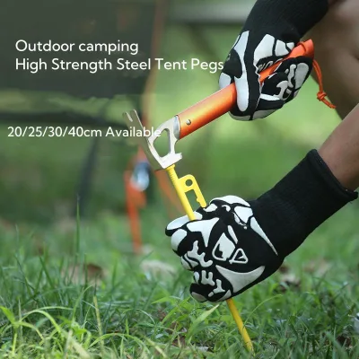 Jukaiwtec TS10 Heavy Duty Steel Tent Stakes Unbreakable & Flexible for Outdoor Camping