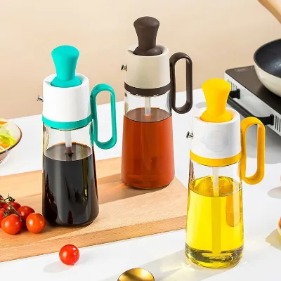 Dropper Measuring Oil Dispenser Oil Dispenser Bottle Olive Bottle Glass with 2 in 1 Storage Bottles & Jars