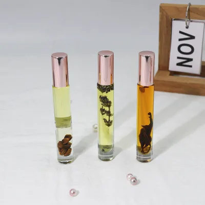 CH Custom Silk Screen Printed 100% Pure Luxury Clear Glass Massage Ball Essential Oils Gemstone Roller Bottle