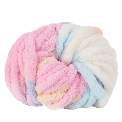 100% Polyester Thick Hank Fancy Pattern Yarn for Crafting and Weaving-DIY Material