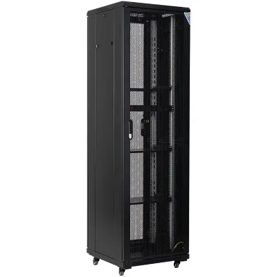 19-Inch Network Cabinets Floor Standing Smart Soundproof Server Rack 18U~48U System 32U Capacity Steel Material Front Glass Door