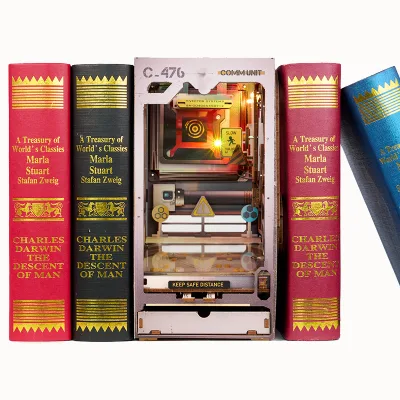IIECREATE Best Seller SL-17 Book Nook Kit DIY Miniature Wood Toy Hot Celebration Mechanical Book Nook with Light