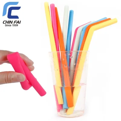 Silicone Drinking Straws 100% Food Grade Silicone Eco-friendly Colorful Reusable Non-plastic BPA Free Supporting Design