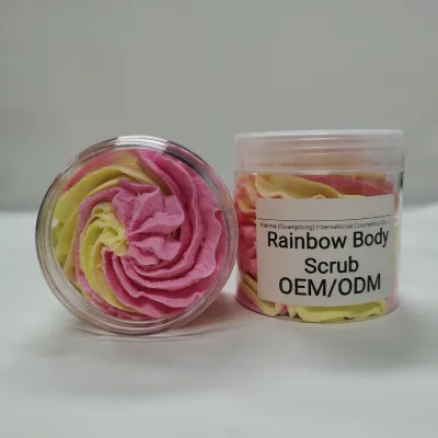 Wholesale Nourishing Natural Body Scrub with Shea Butter Organic Vegan Rainbow Whipped Exfoliating Moisturizing Care Spa Use