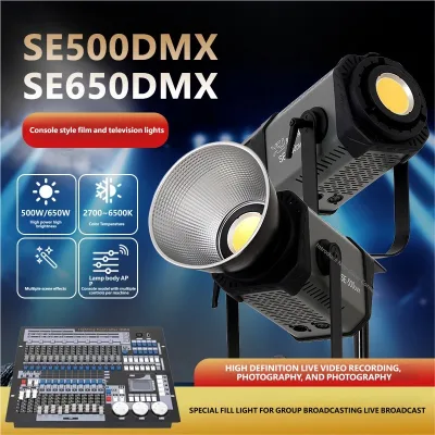 Wholesale 500W/650W COB Studio Video Light DMX APP Control Photography Fill Lamp CRI96