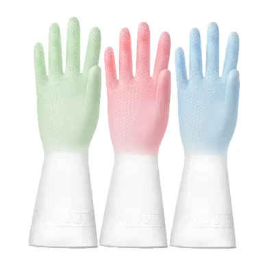 Household Kitchen Dishwashing and Home Cleaning PVC Gloves Gradient Color