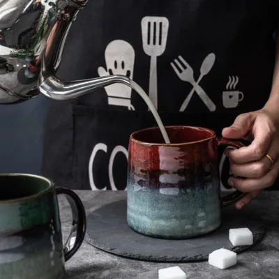 Hot Sellers Pour Over 16 Oz Large Ceramic Coffee Mug, Handmade Pottery Big Tea Cup for Office and Home, Microwave and Dishwasher Safe