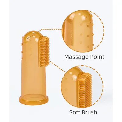 Silicone Soft Finger Teether Baby Tongue Mouth Gum Cleaner Oral Tooth Brush Baby Toothbrush for With Case