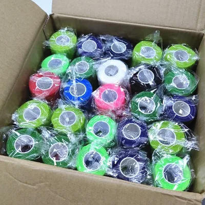 5cm*4.5m Colored Cohesive Elastic Bandage Wrap Waterproof Self-Adherent Latex Cohesive Wrap Bandage Nonwoven Sample Support