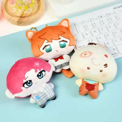 Cute Soft Stuffed Mini Plush Teddy Bear Keychain Cartoon Bunny Rabbit Doll Toys Charm Pendant Key Chain Keyring Backpack Decor