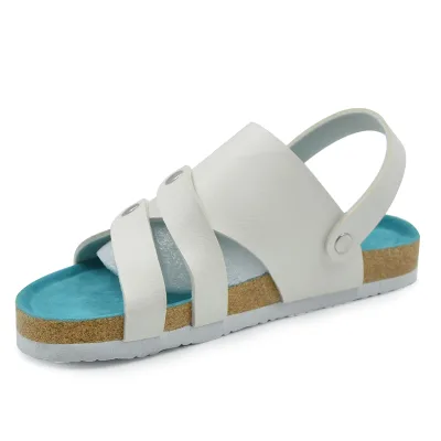Ladies Spring Summer Flat Walking Beach Sandals for Women Anti-slip Comfortable PU Upper Rubber Outsole