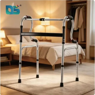 Care Max Rehabilitation Equipment High Quality Height Adjustable Portable Old People Cheap Lightweight Stainless Steel Walker
