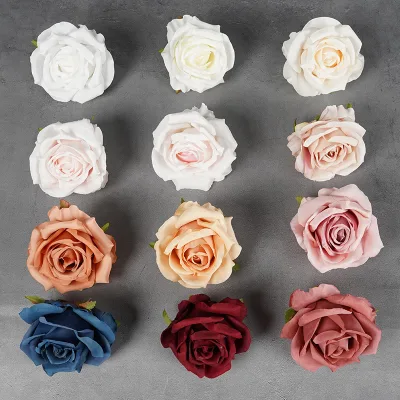 High Quality Silk Artificial Rose Flower Heads for Wedding Party Supplies DIY Crafts Decoration