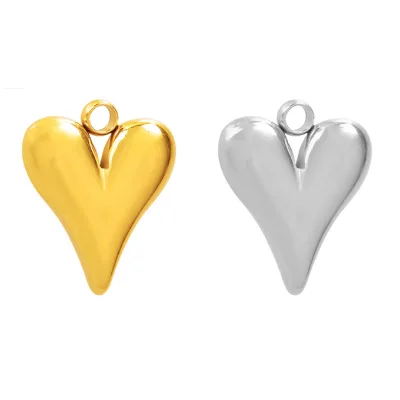 Stainless Steel Irregular Love Heart Pendant for DIY Necklace Jewelry