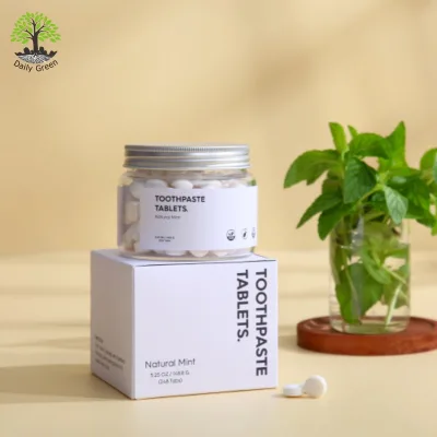Natural Whitening Toothpaste Tablets Plant Extract Mint Fragrance Reduce Sensitivity Sustainable Plastic Free Dentist Created
