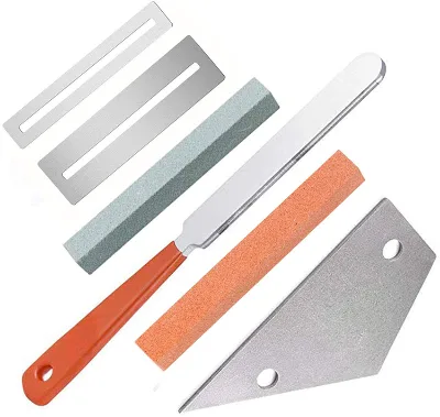 6pcs Guitar Luthier Tool Kit with Guitar Fret Crowning Luthier File Stainless Steel Fret Rocker Fingerboard Guards Protector