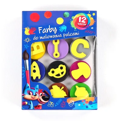 12 Color Washable Finger Paint Set, Non Toxic Finger Paints Set for Kids Early Learning, Art Painting Hand Painting DIY Crafts