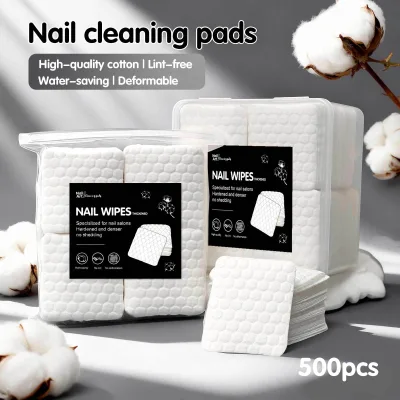 Custom Logo 200pcs/500pcs Nail Polish Remover Cotton Pads Disposable Soft Non-Woven Cleaning Pad Lint Free Nail Wipes