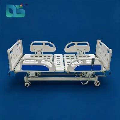Stainless Steel Motorized Pneumatic Guardrails Ergonomic Home Patient Foldable Side Rails Clean Surface Elderly Nursing Care Bed