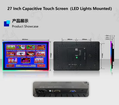 27 Inch POG Capacitive Touch Monitor with LED Lights 1920×1080 Full HD Display